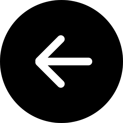 Left arrow in circular button black symbol